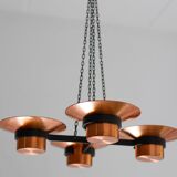 Metal and copper candleholder pendant by Carl Thore, 1975