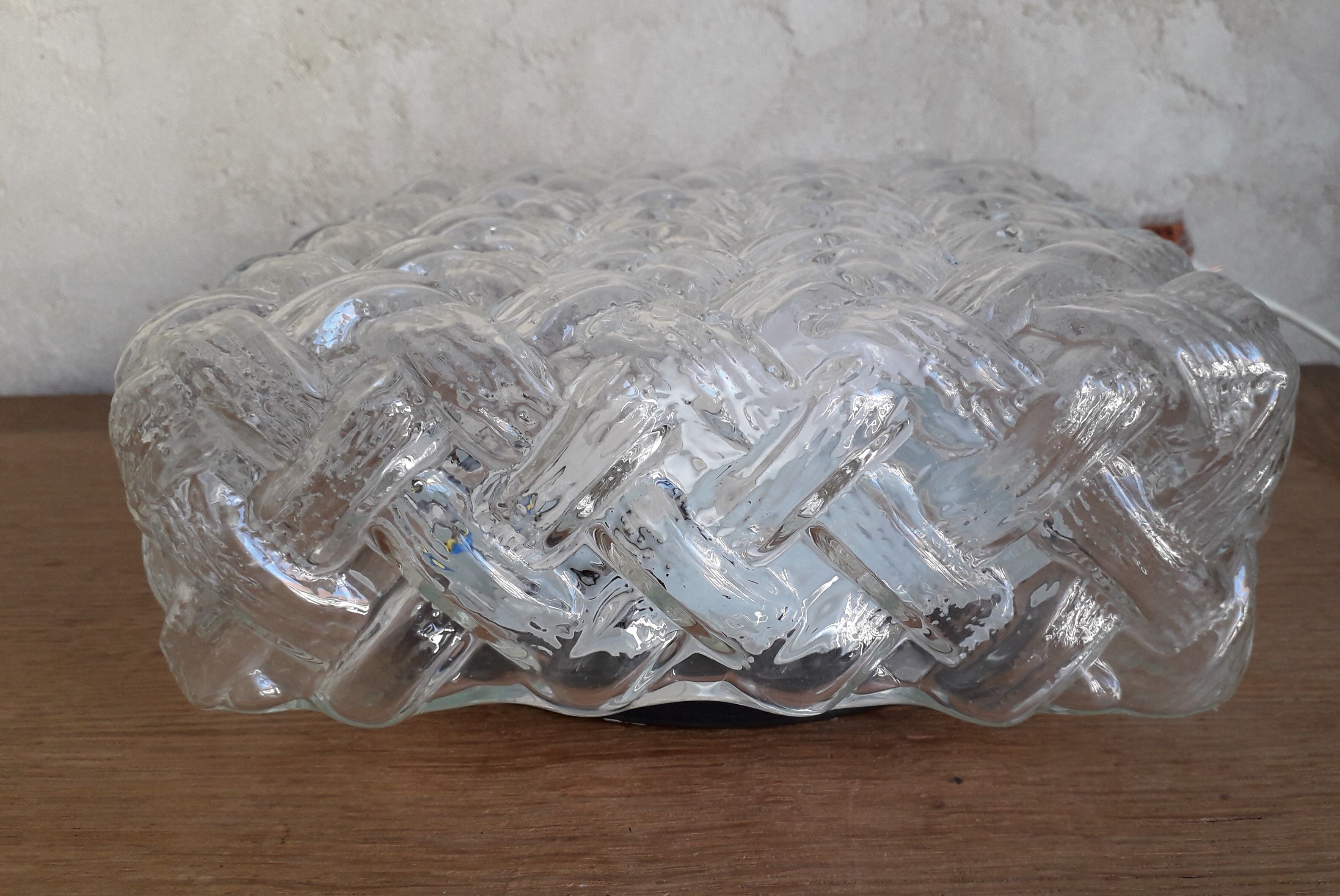 Plafonnier en verre vintage
