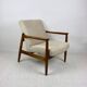 GFM-64 armchair, design by Edmund Homa from the 70s, beige boucle