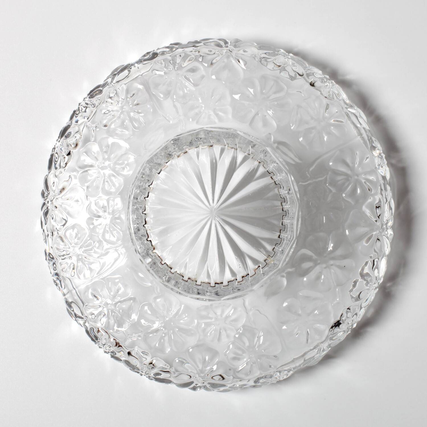 Glass Bowl: Mid-Century Floral Bohemia Plate, Sklo Union / 1960s