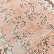 5x8 Vintage Salmon Pink & Brown Old Home Decore Rug