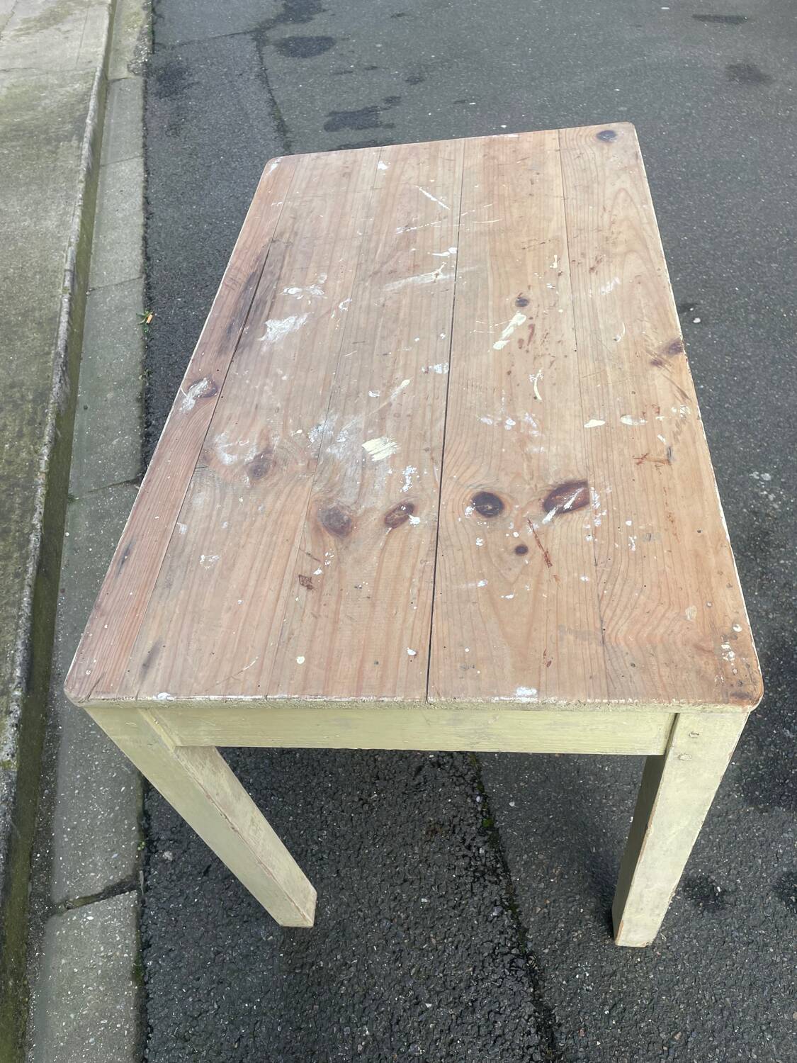 Vintage 1900 pine table – Kitchen or Office. Beautiful patina.