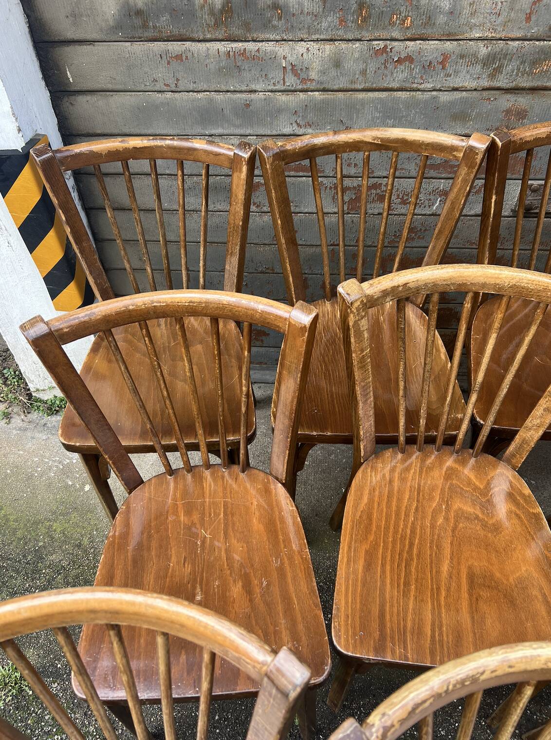 (Lot) 13 Stamped Baumann Chairs