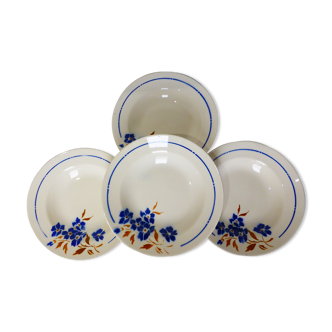 4 assiettes creuses vintage Badonviller