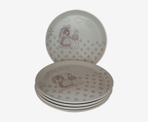 5 assiettes à dessert vintage