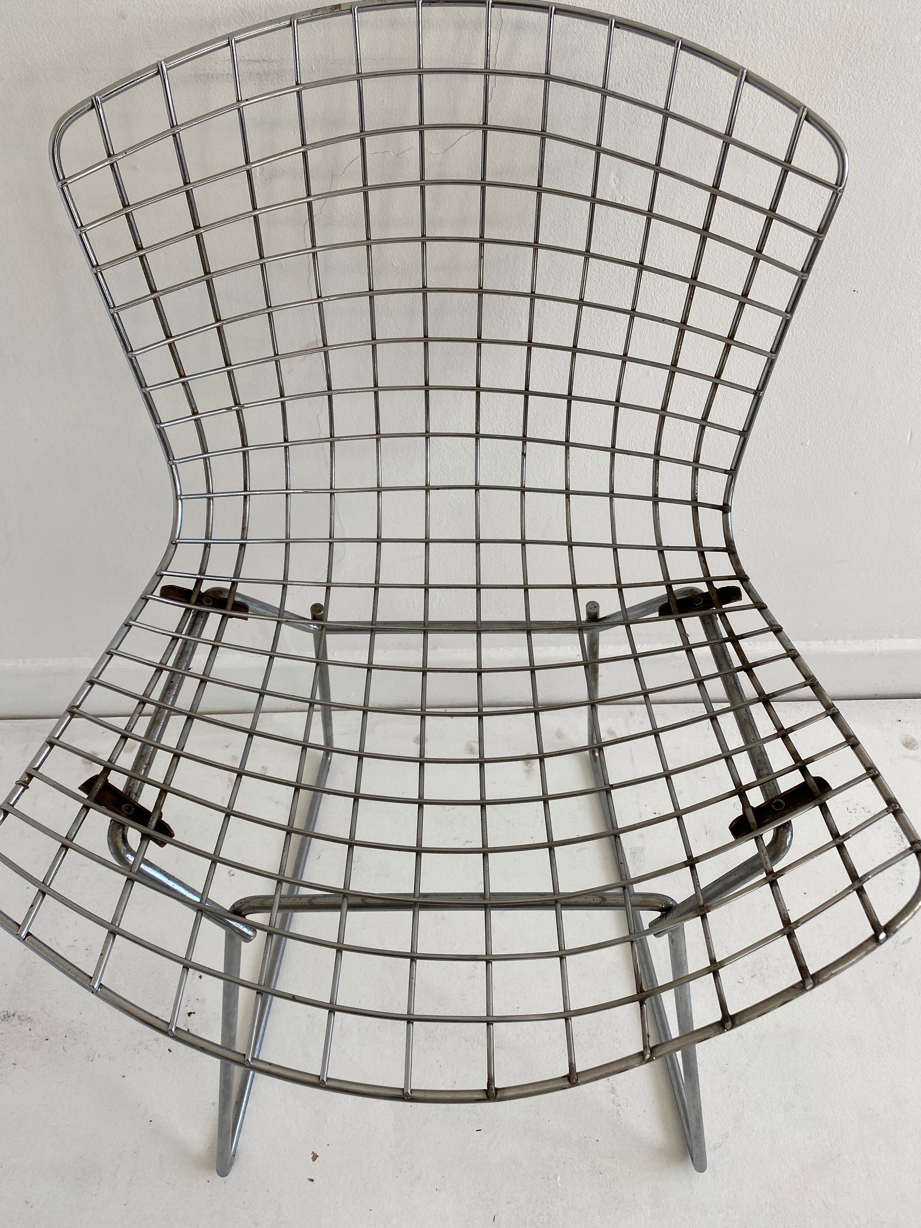 Lot de 4 chaises chromées par Bertoia pour Knoll, vers 1960