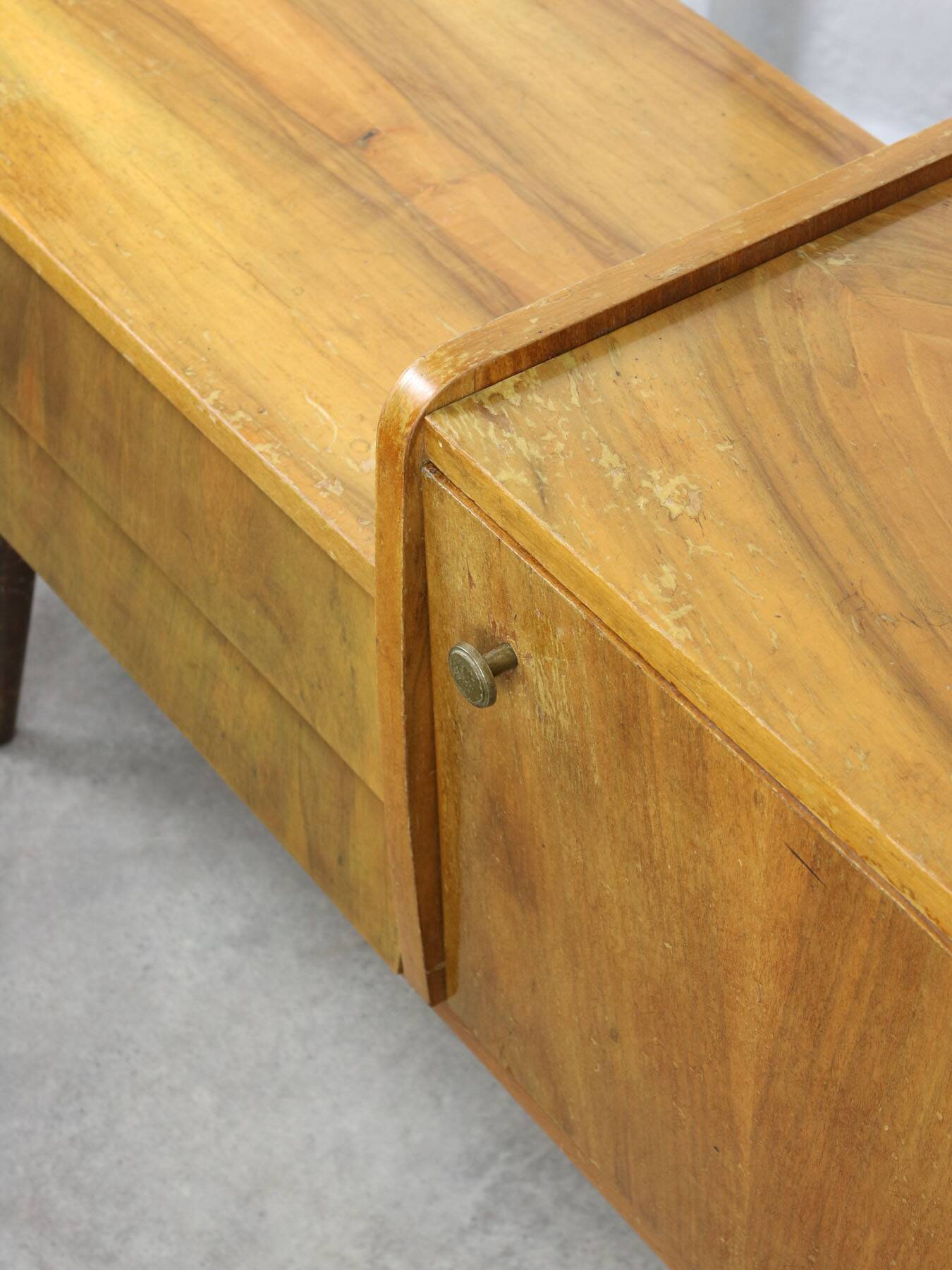 Mid-century Italian Wood and Brass Sideboard, 50s