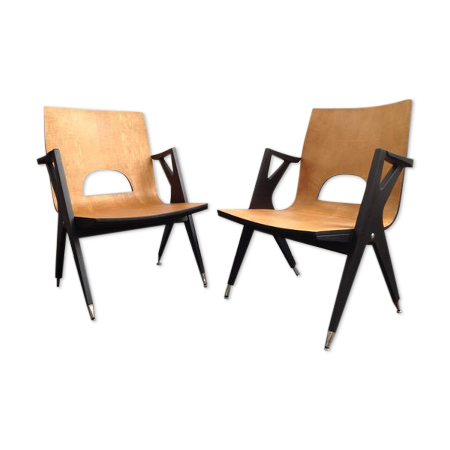 Set de 2 fauteuils de Malatesta et Mason, 1950s