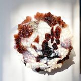 Murano glass burgundy glass flush mount lamp
