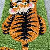 Scandinavian tiger Rya rug, wool, 1970s.