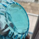 Blue blown glass candy box