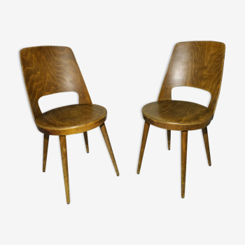 Paire de chaises Baumann modèle "Mondor" années 60