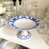 Sarreguemines compotier in blue earthenware, “Basket” service