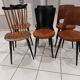 Suite of 6 chairs of Bistrot Baumann mismatched Mondor,Dove,Minuet