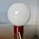 70s lamp in white opaline and translucent red glass