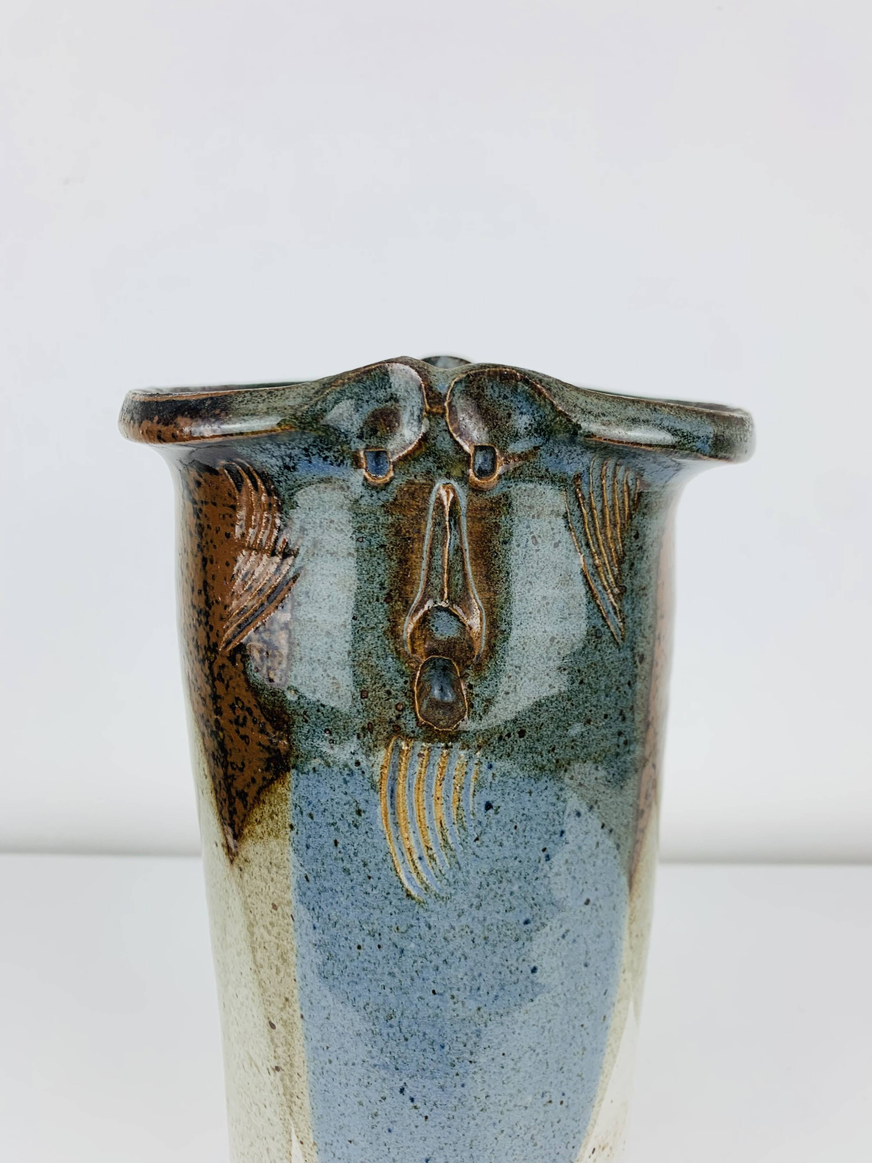 Ceramic roller vase by Marcel Piot