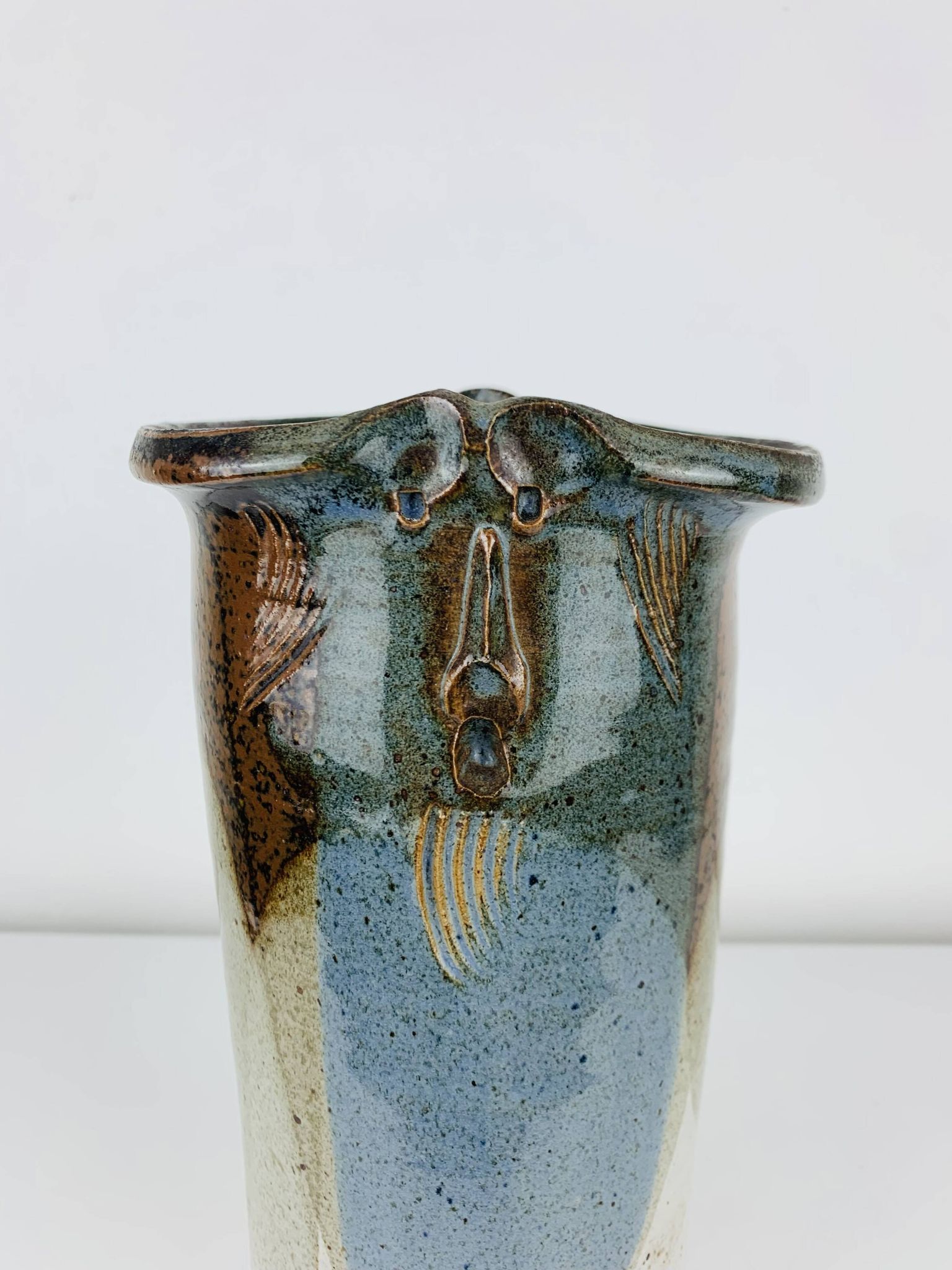 Vase rouleau en céramique par Marcel Piot