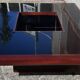 Signed coffee table (Jean Claude Mahey, 70s)