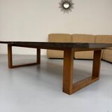 Thick slate coffee table, brutalist design from the 70s, Pia Manu style
