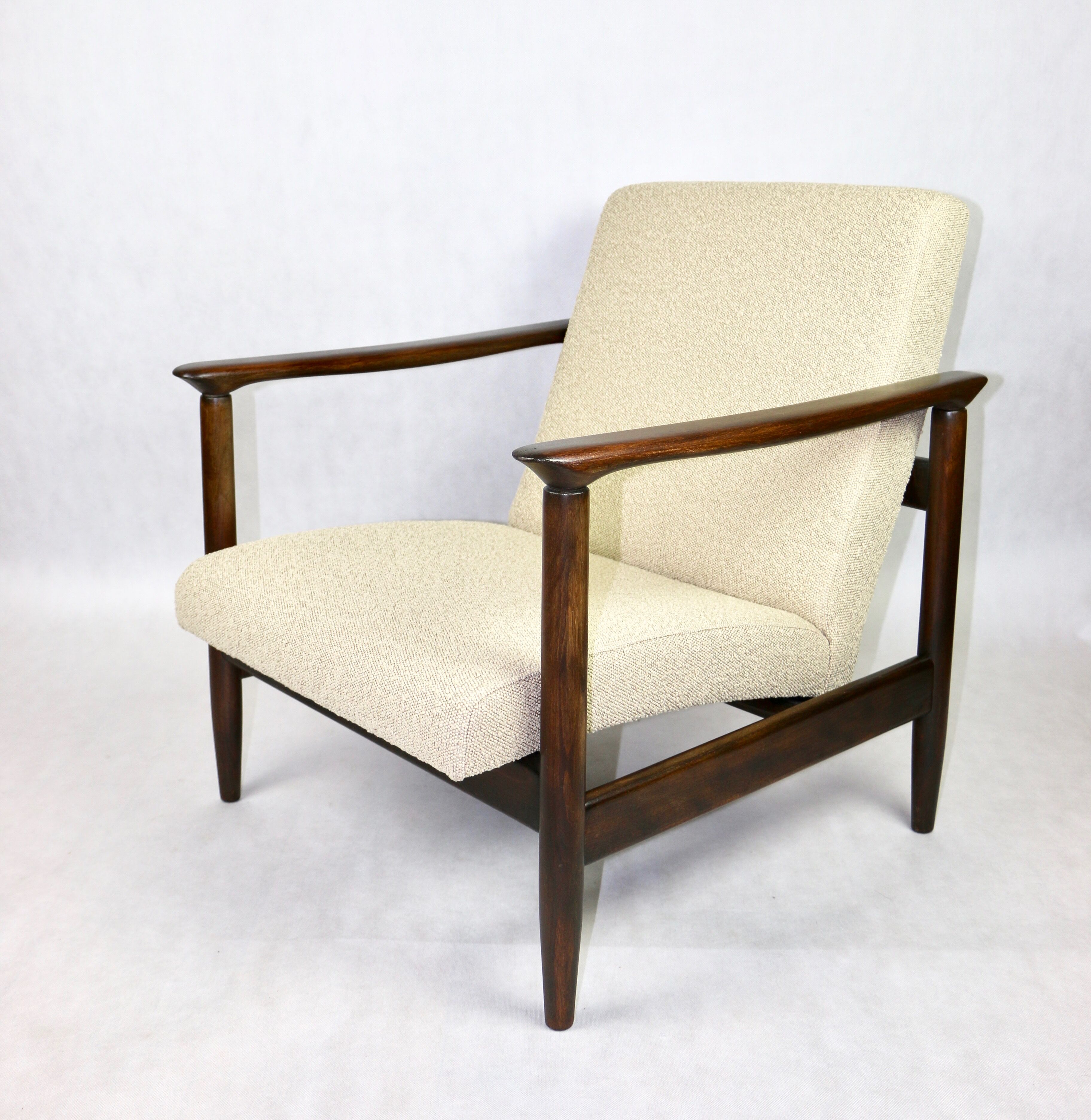 Beige boucle armchair , 1970s