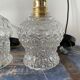 Set of three vintage electrified glass pendant lamps