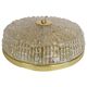 Midcentury crystal and brass ceiling lamp by Orrefors, Carl Fagerlund, 1970s, Sweden.