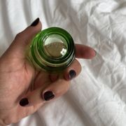 Lot of 6 vintage green glass egg cups from the 1970s.