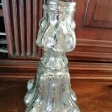 Pair of mercurized glass candle holders