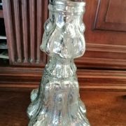 Paire de bougeoirs en verre mercurisé
