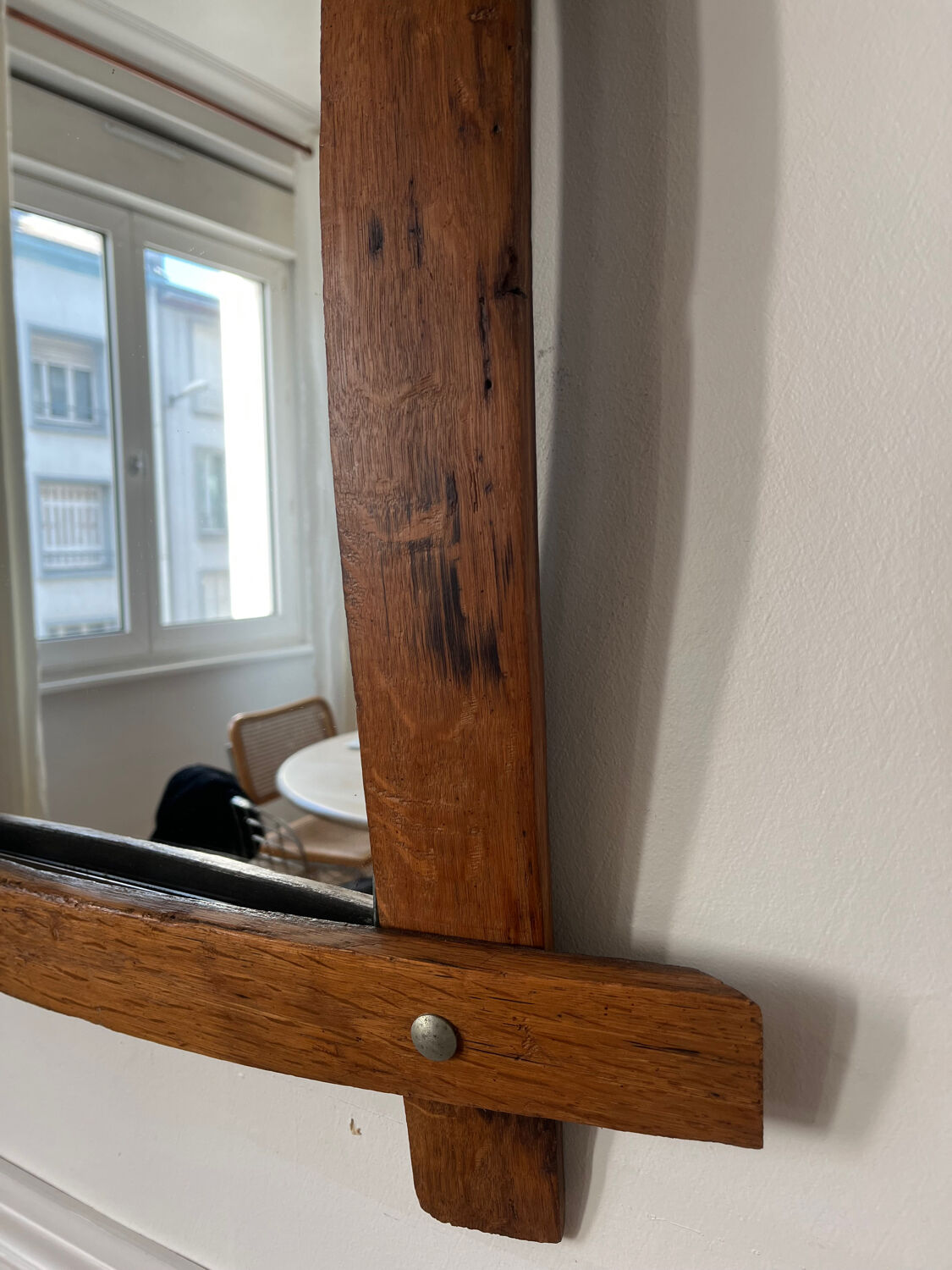 Brutalist wooden mirror 73cm x 86cm