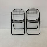 Set of 2 post modern wire chairs by Niels Gammelgaard for Ikea , 1980's