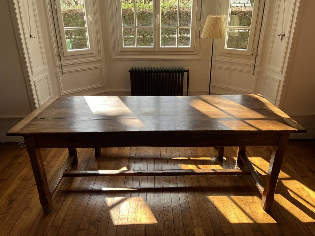 Solid oak farm table for 6 - 8 people