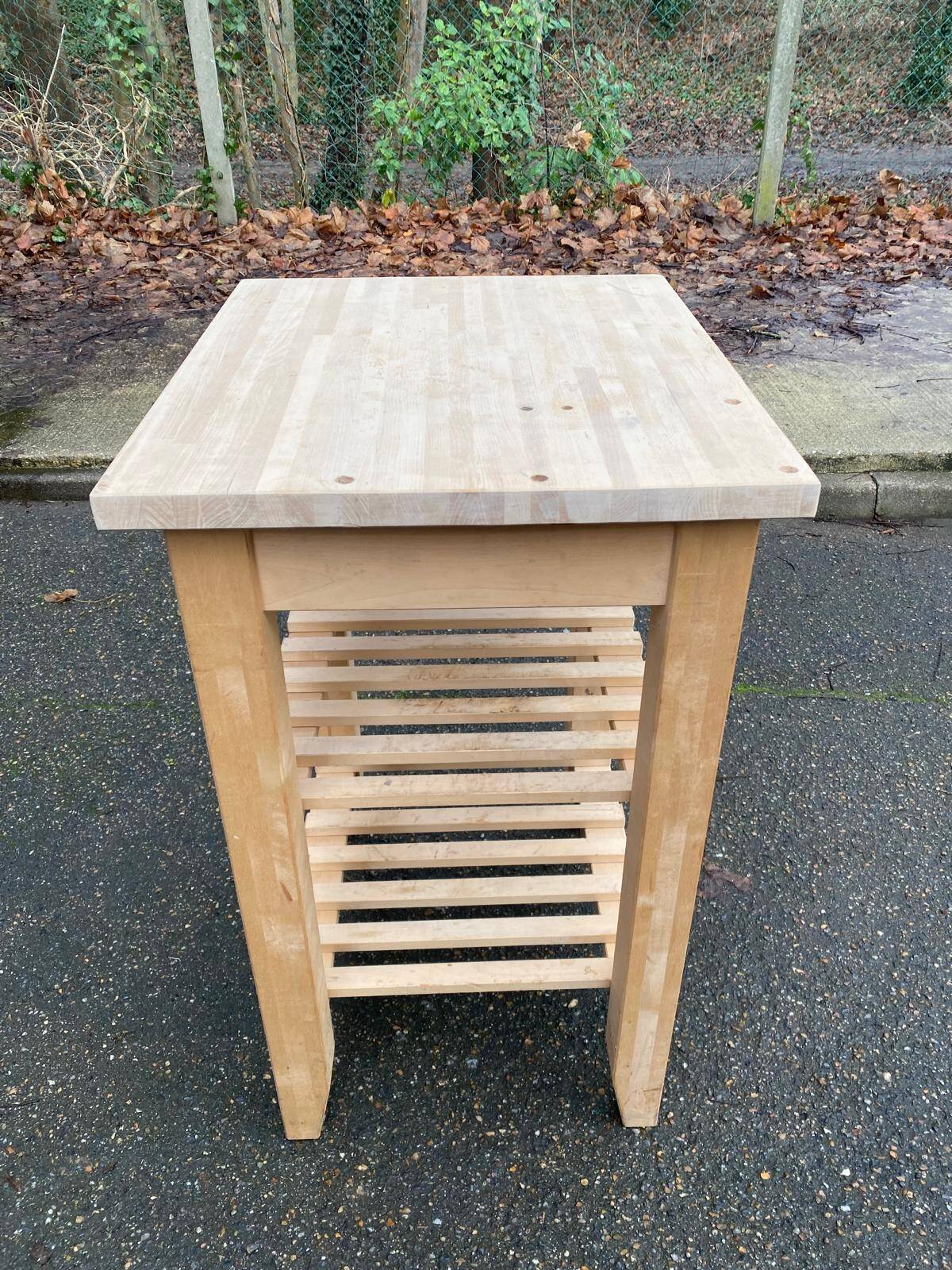 Scandinavian solid wood sideboard on wheels 85cm