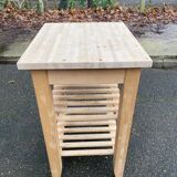 Scandinavian solid wood sideboard on wheels 85cm