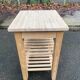 Scandinavian solid wood sideboard on wheels 85cm