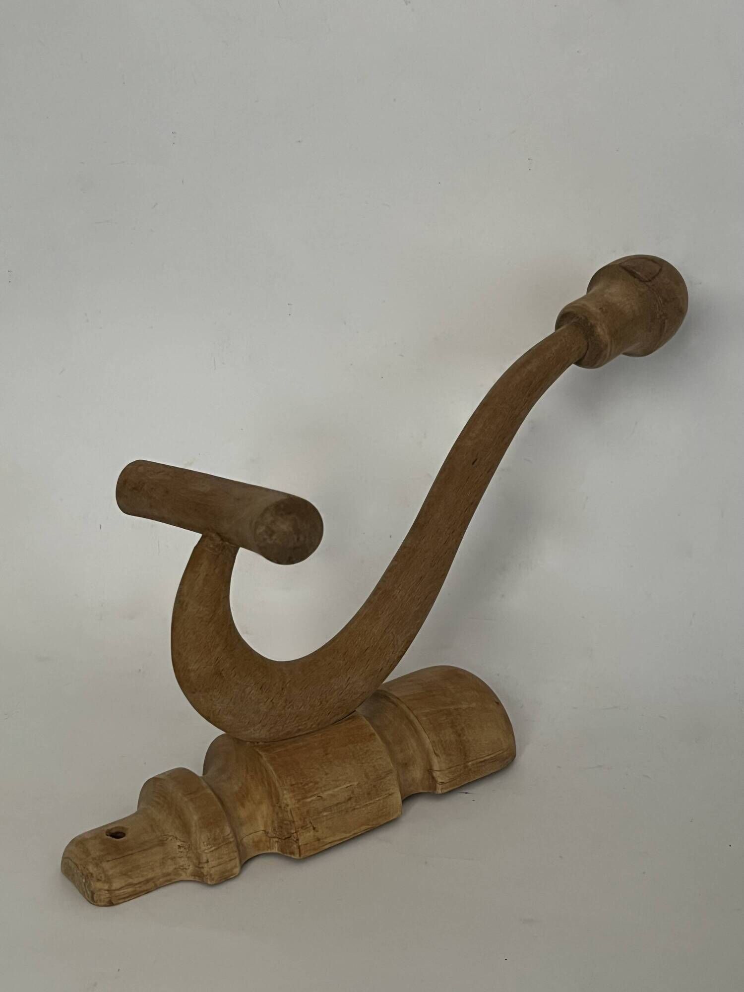 Curved wooden double wall hook
