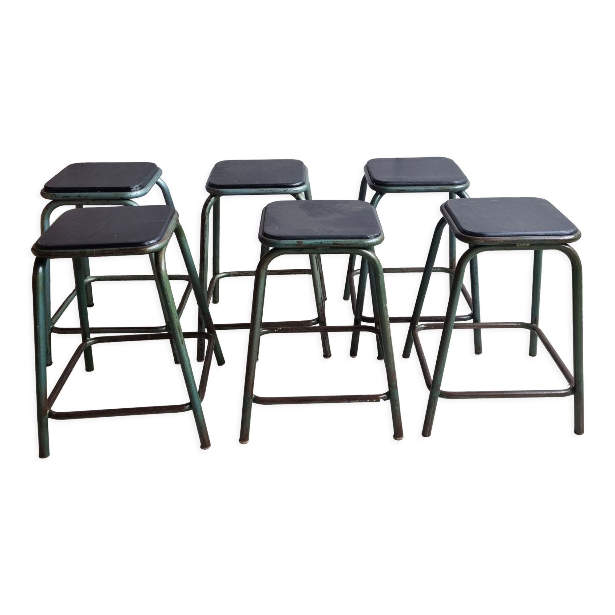 Industrial stools, Gaston Cavaillon for Mullca, vintage