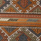 3x9 Red Green Persian Kilim Runner Rug, 81x279Cm