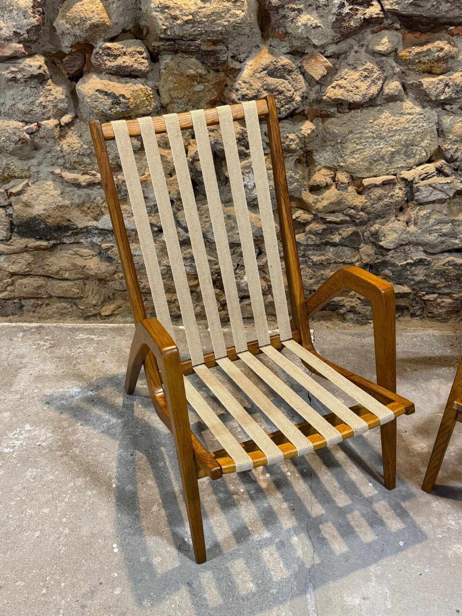 Pair of armchairs by Jan Vaněk, 1940s, fully restored, Czechoslovakia