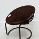 Fauteuil boule vintage en daim par Lusch & Co., 1970s