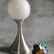 Brushed stainless steel and glass lamp from the 70s