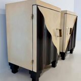 Paire de tables de nuit Art Déco italiennes attribuées à Gaetano Borsani, années 1930.