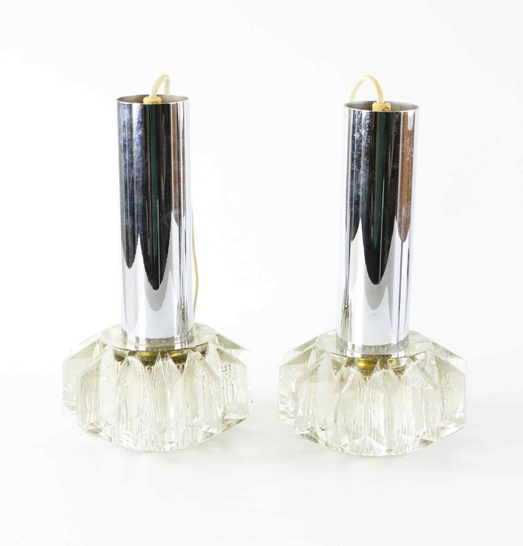 Pair of glass pendant lamps, Boréns Borås, 60/70s.