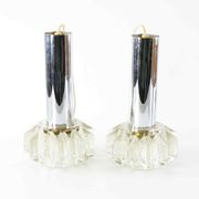 Pair of glass pendant lamps, Boréns Borås, 60/70s.