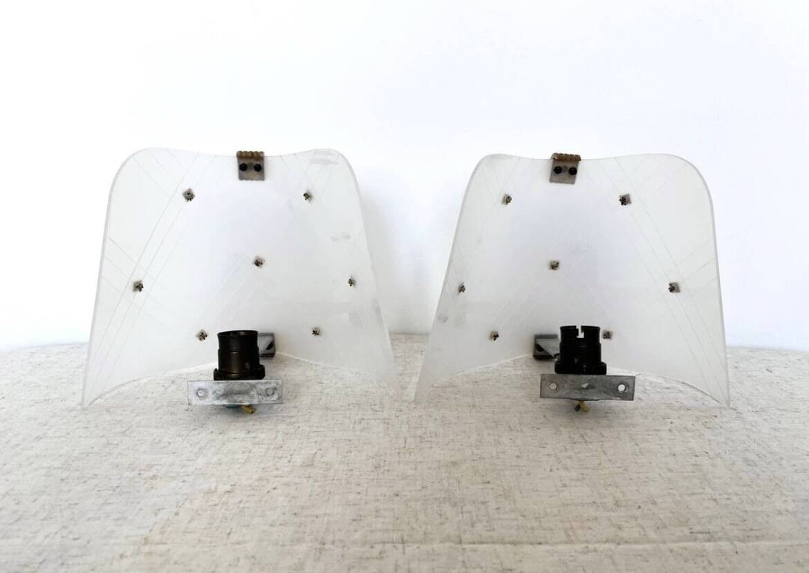 Pair of Plexiglas wall lights, 1960s