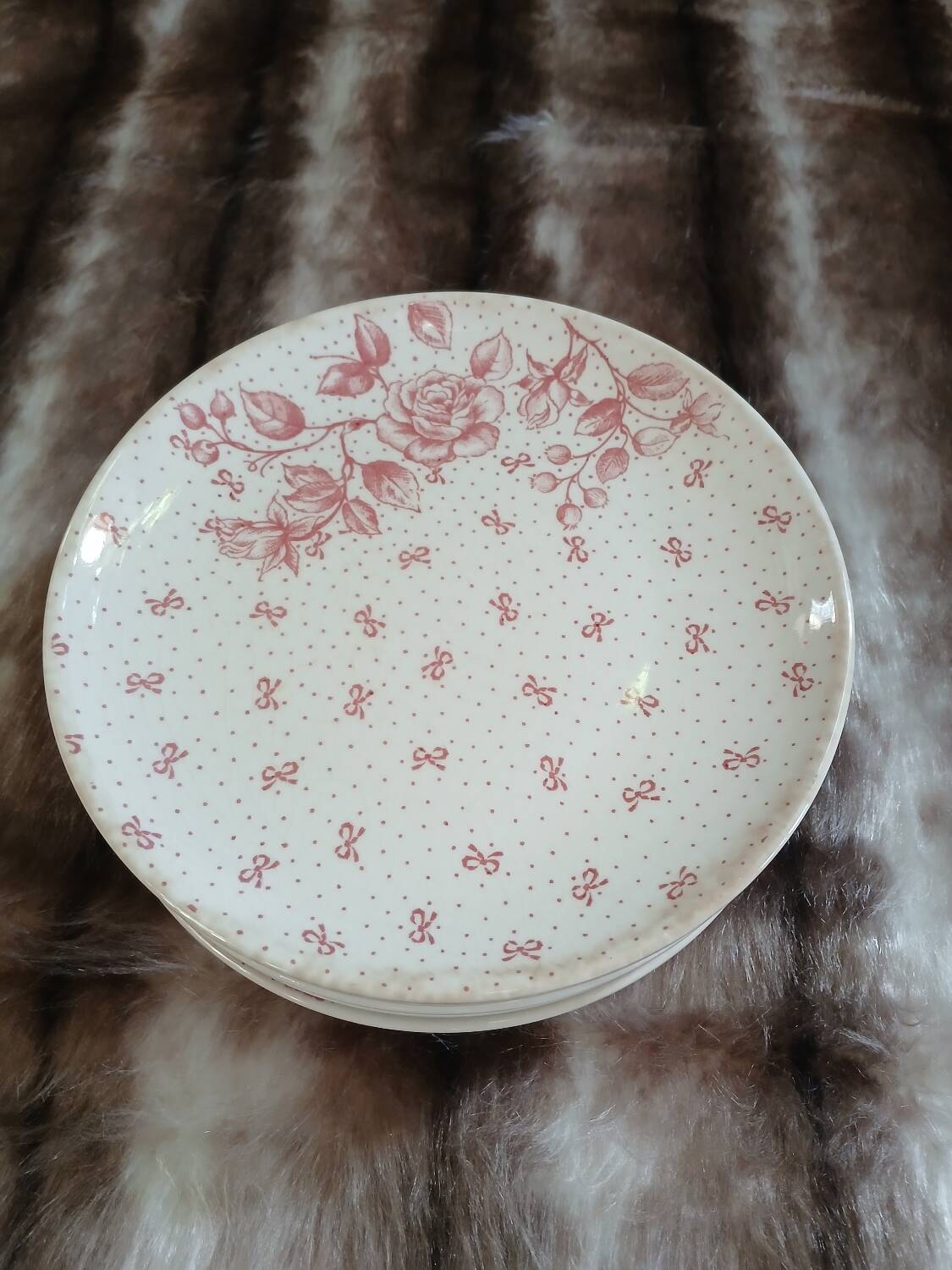 7 antique dessert plates Gien