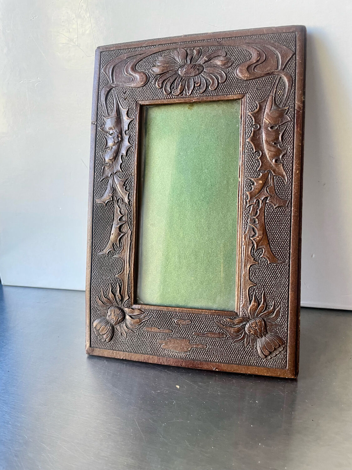 Art nouveau frame carved wood