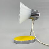 Milk glass & chrome adjustable table lamp 1960