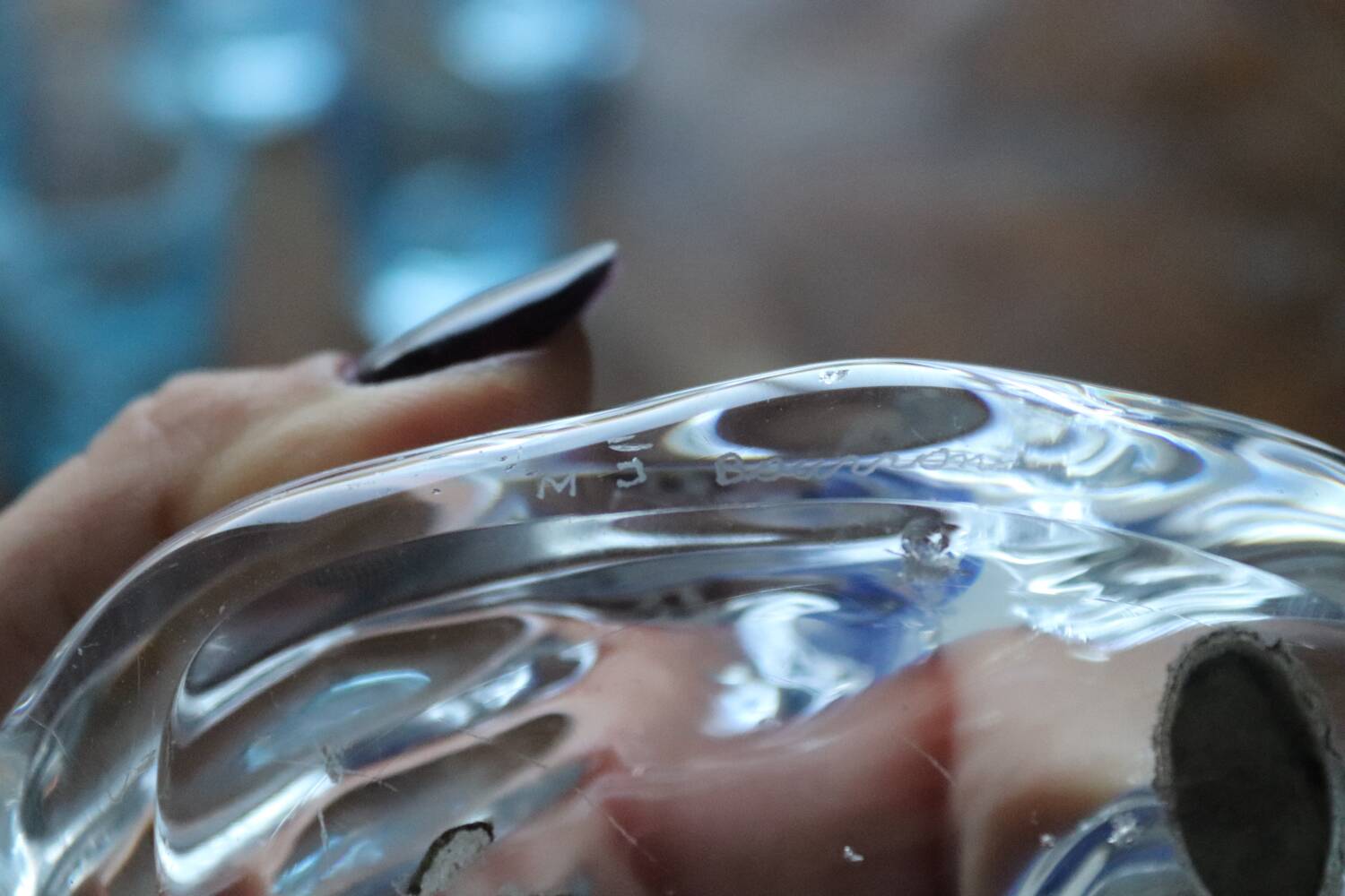 Crystal hand sculpture – Daum France paperweight