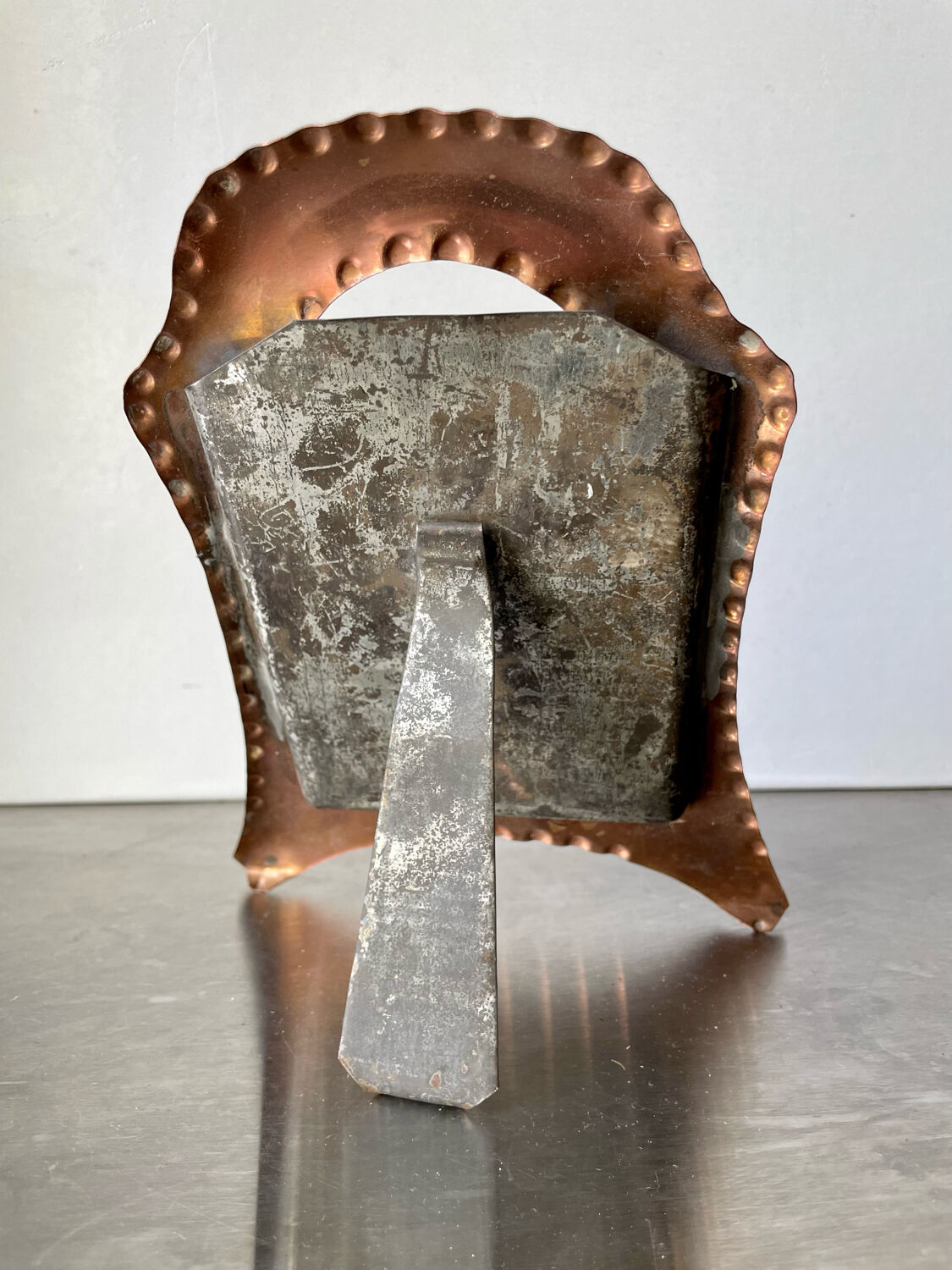 Art nouveau copper and metal picture frame